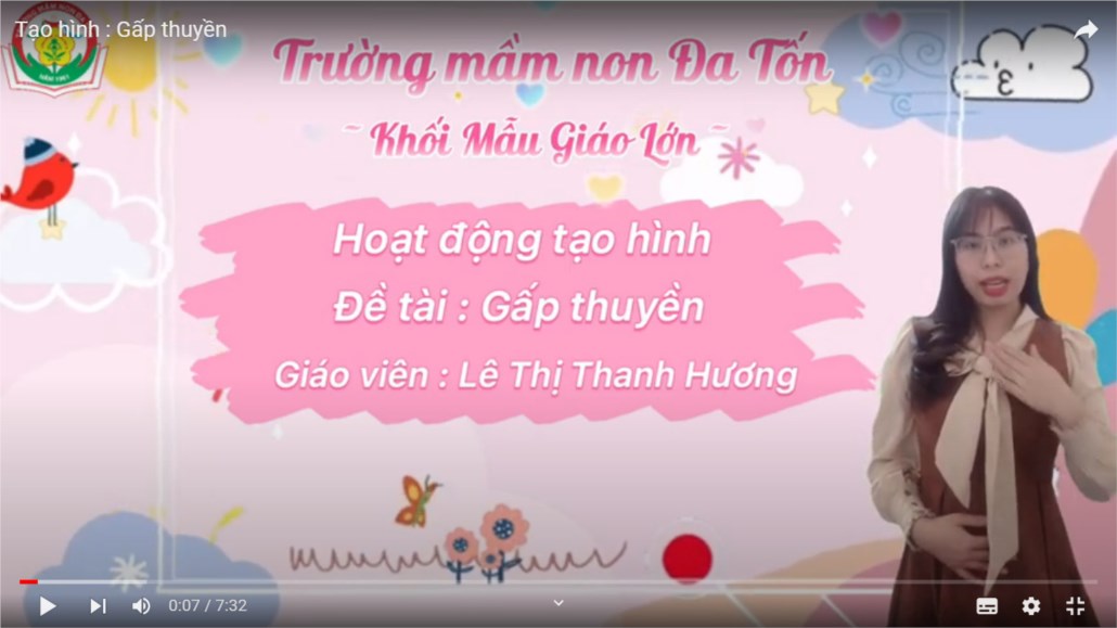 Tạo hình   Gấp dán cái thuyền  - Giáo viên: Lê Thị Thanh Hương